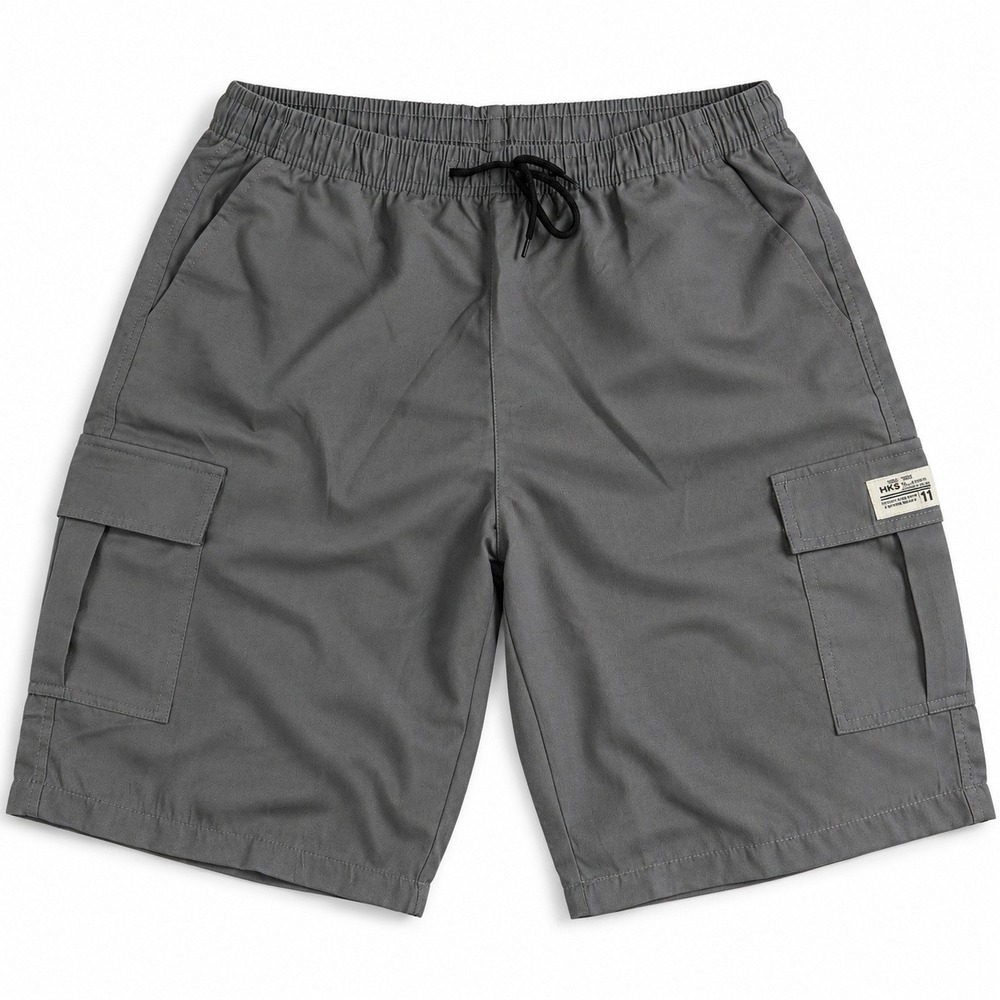 HKS By Boris Bidan Insaeri Cargo Shorts Mens XL Gray Elastic Waist Drawstring